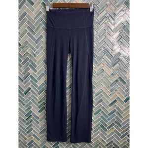 WOMENS ATHLETA STRAIGHT LEG XS‎ NAVY BLUE MID-RISE POWERVITA LEGGINGS YOGA PANTS